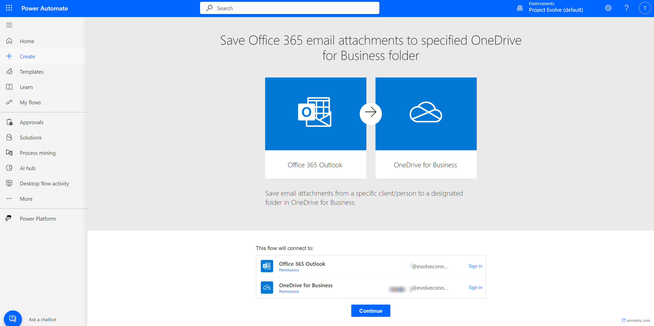 Show Office 365 attachments connect